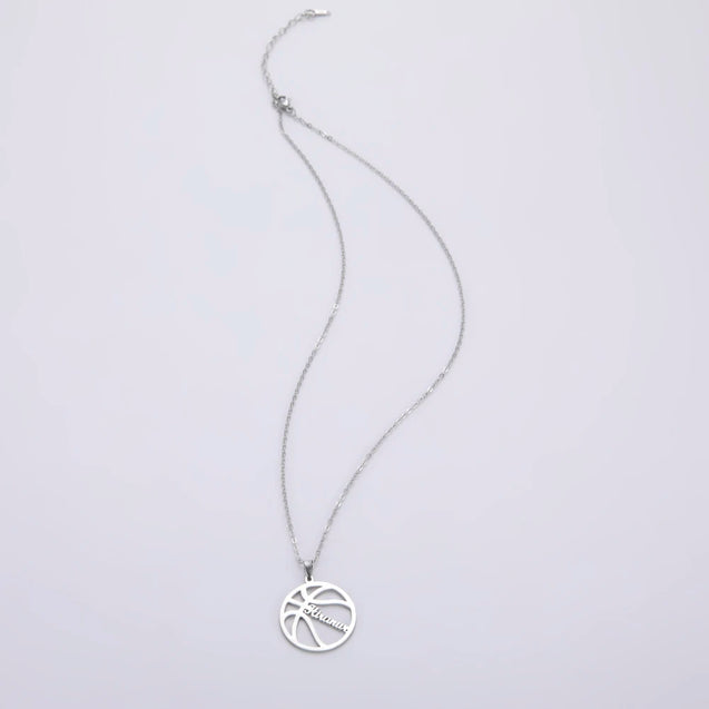 Basketball Blaze Custom Name Necklace for Him