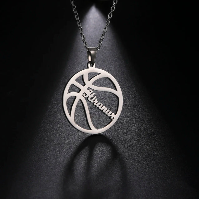 Basketball Blaze Custom Name Necklace for Him