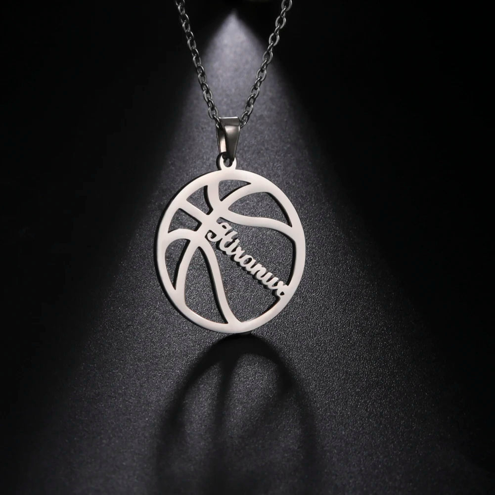 Basketball Blaze Custom Name Necklace for Him