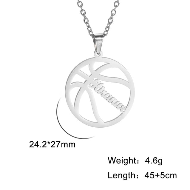 Basketball Blaze Custom Name Necklace for Him