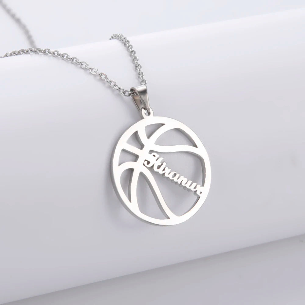 Basketball Blaze Custom Name Necklace for Him