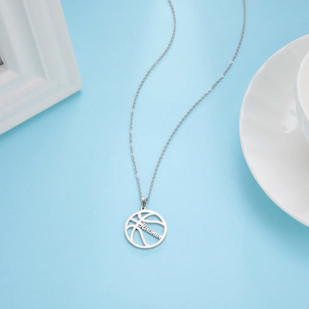 Basketball Blaze Custom Name Necklace for Him