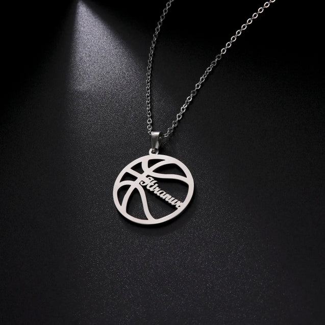 Basketball Blaze Custom Name Necklace for Him