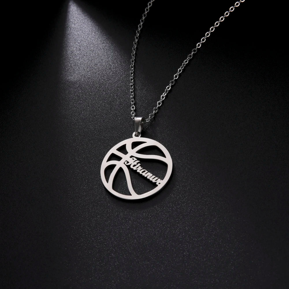 Basketball Blaze Custom Name Necklace for Him