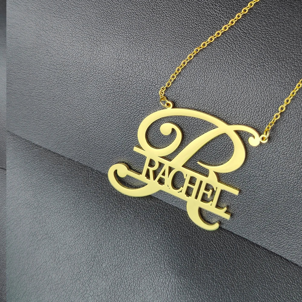Custom Initial Name Necklace for Men and Women