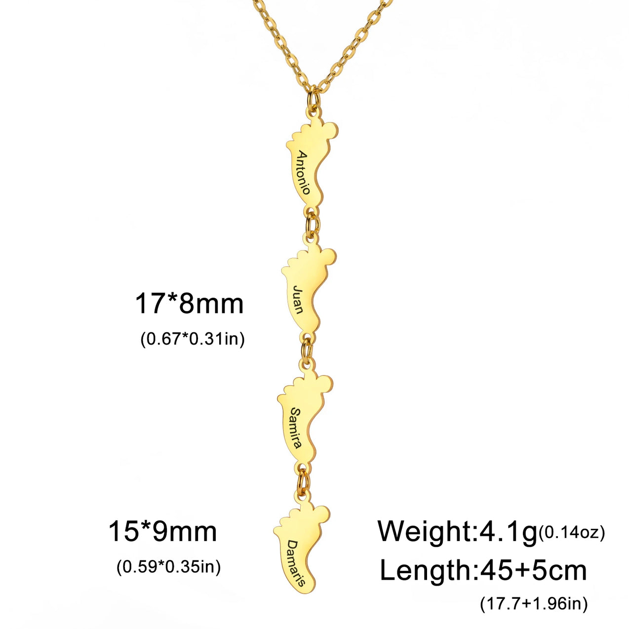 Baby Foot Family Name Necklace