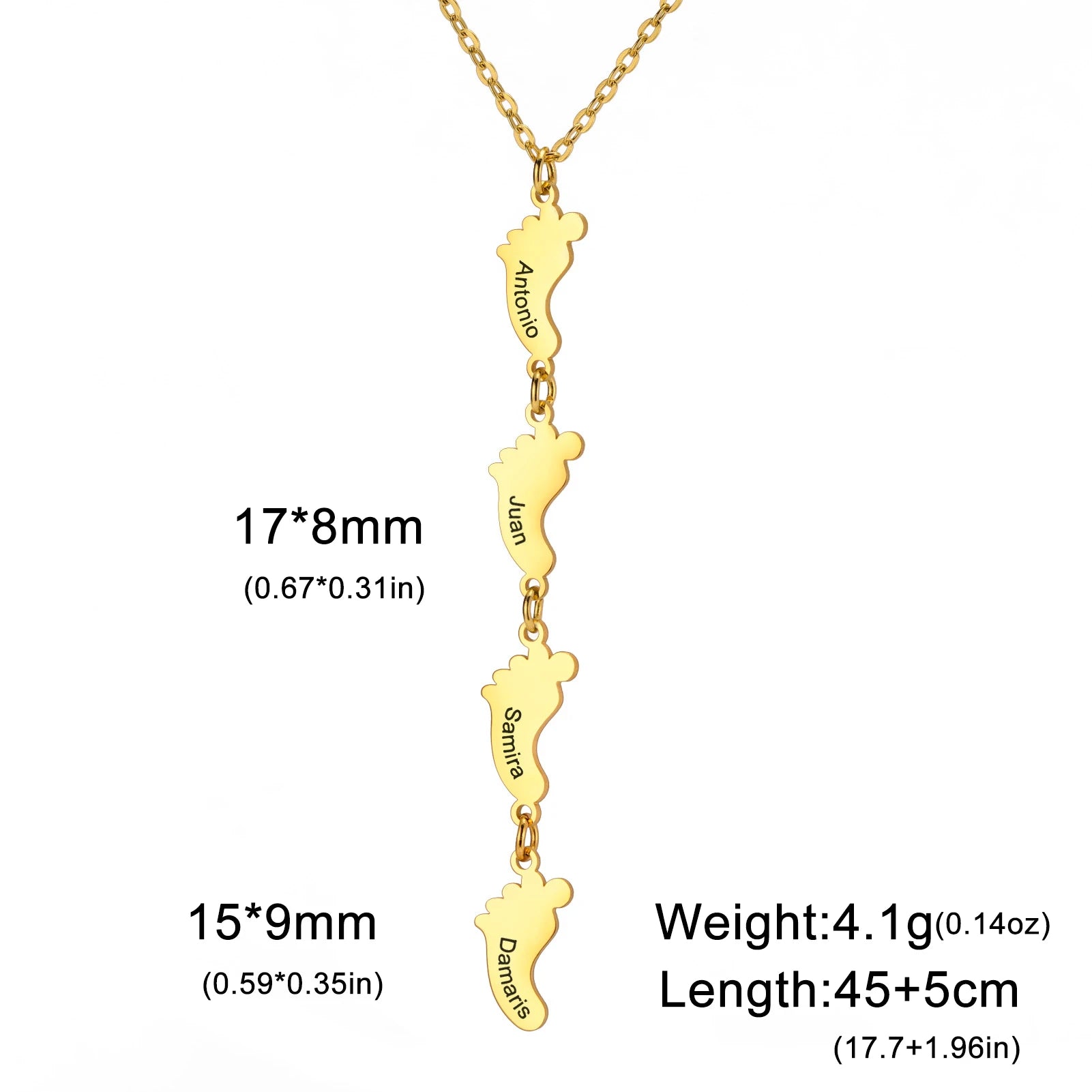 Baby Foot Family Name Necklace
