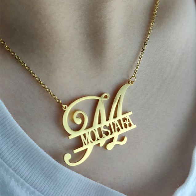 Custom Initial Name Necklace for Men and Women