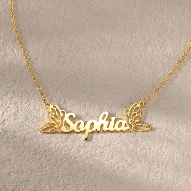 Butterfly Wings Custom Name Necklace