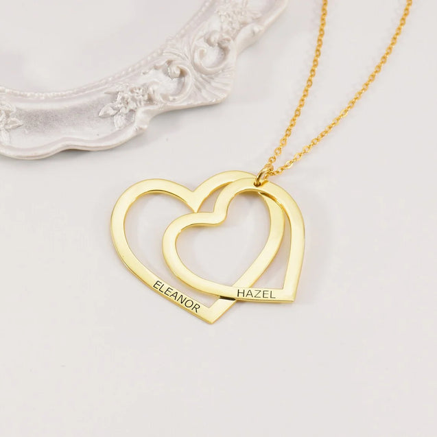 Engraved Heart Custom Name Necklace for Women