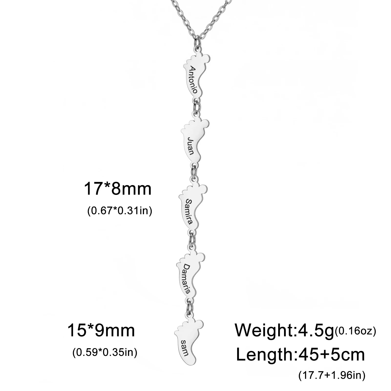 Baby Foot Family Name Necklace