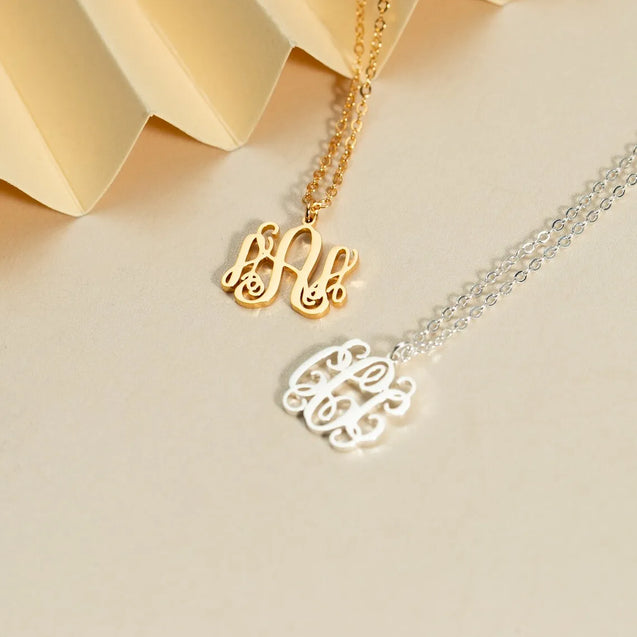 Dainty Custom Monogram Initial Necklace for Women