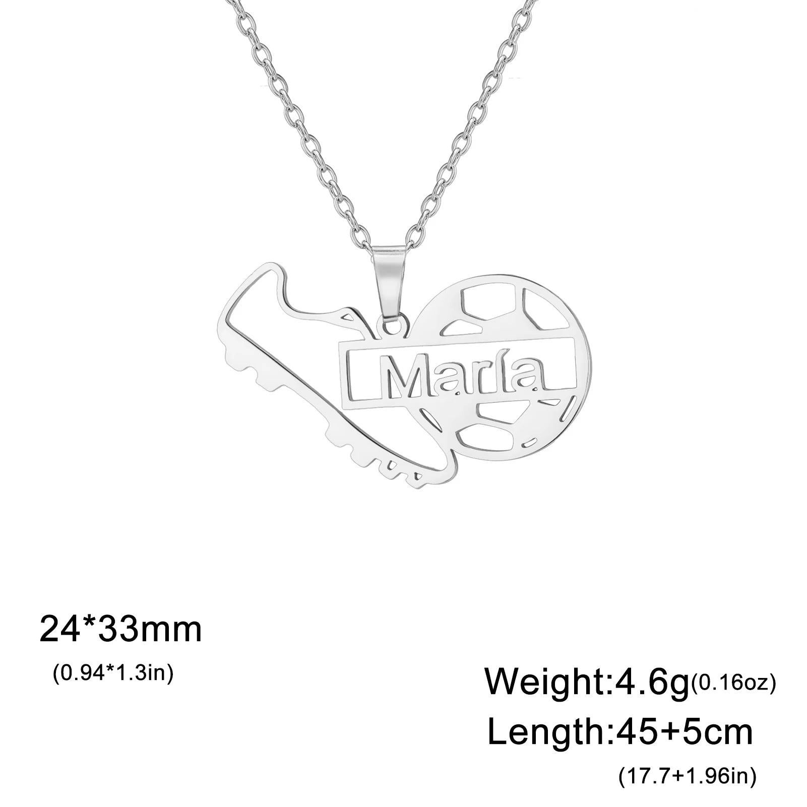 Football Charm Custom Name Necklace