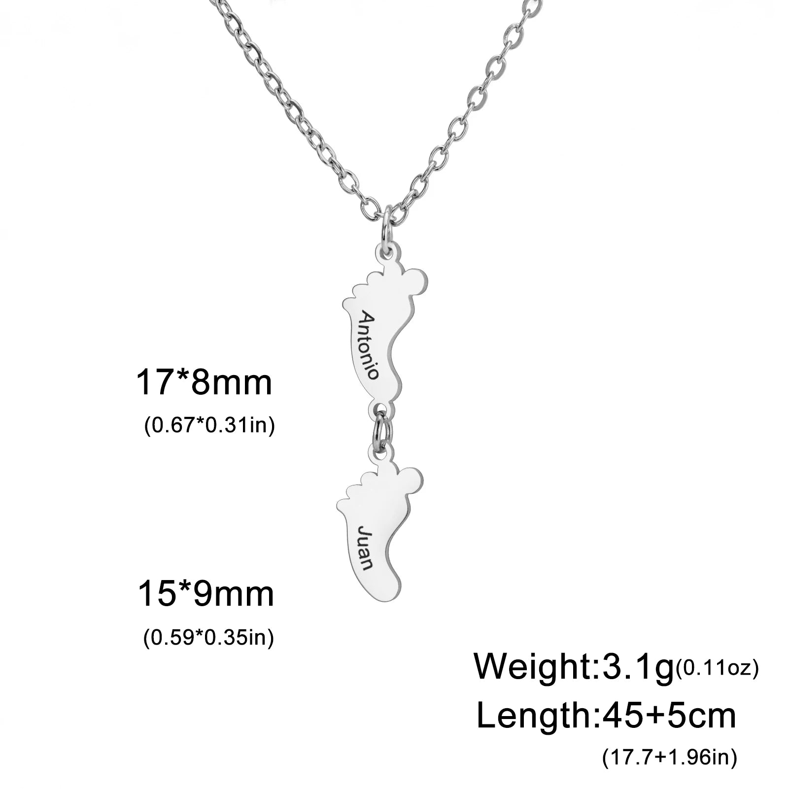 Baby Foot Family Name Necklace