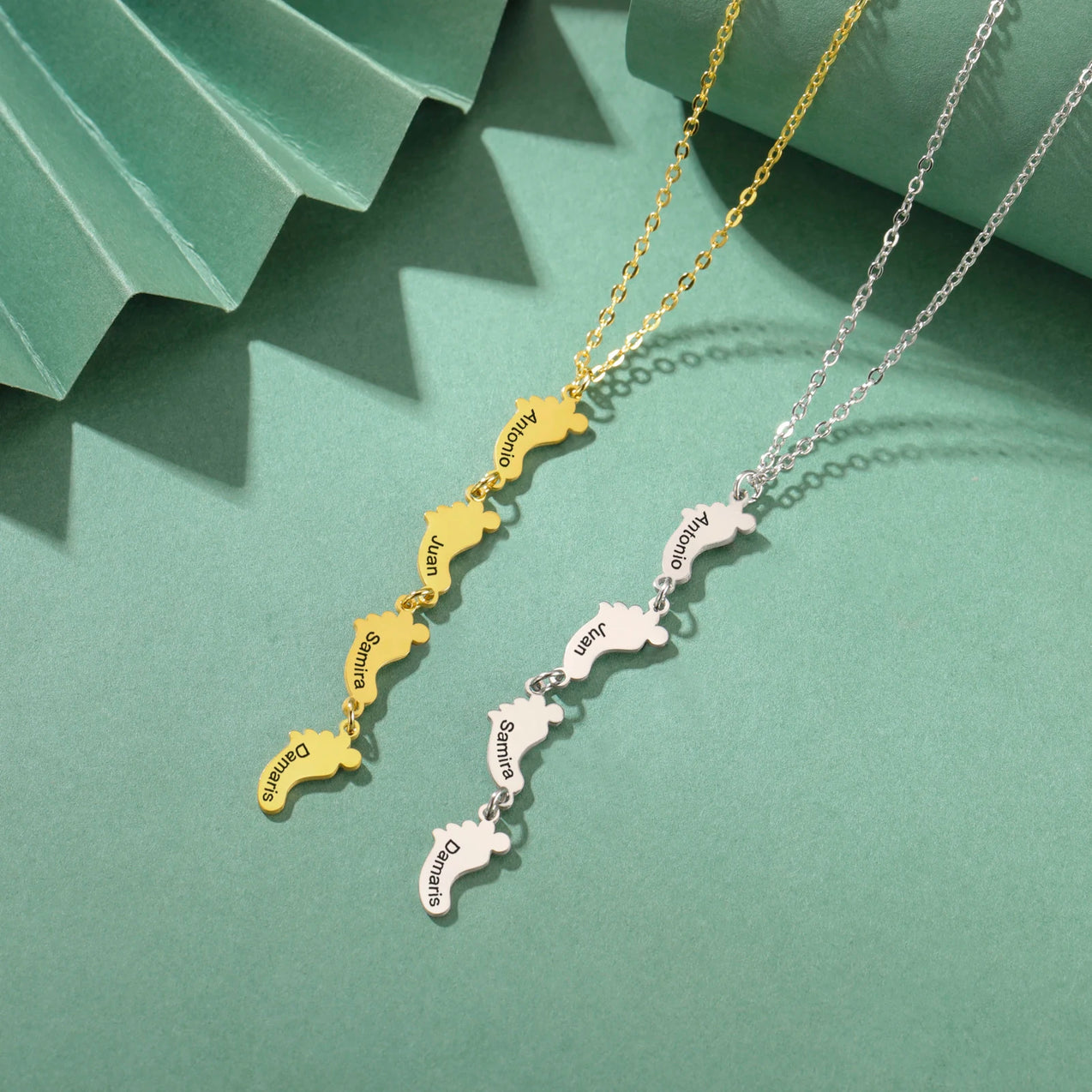 Baby Foot Family Name Necklace