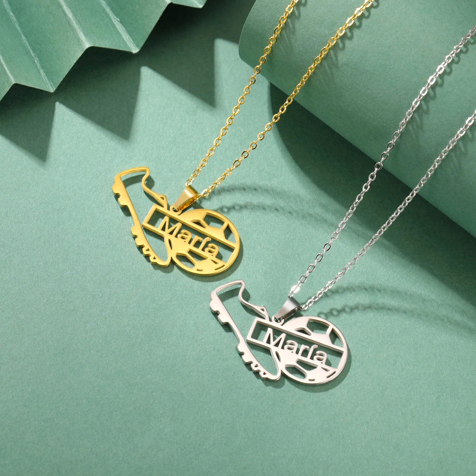 Football Charm Custom Name Necklace