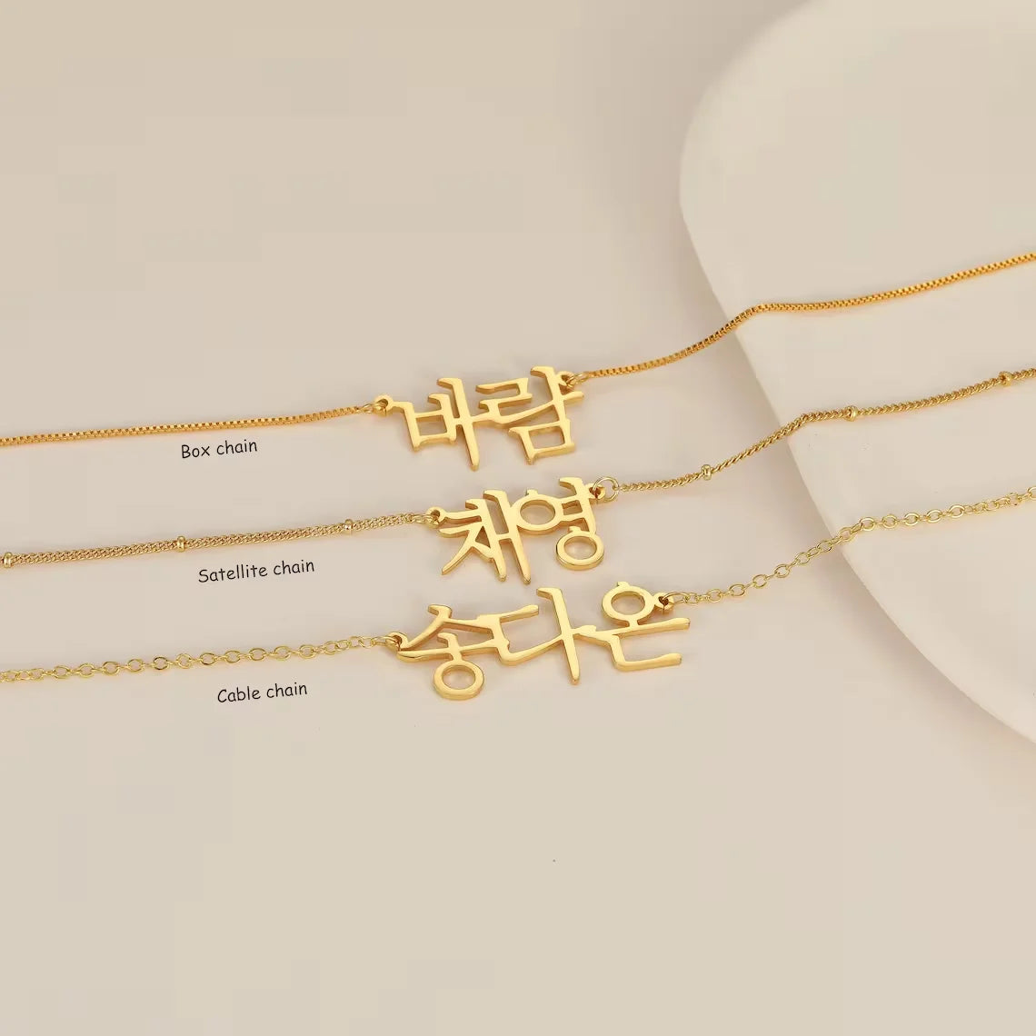 Korean Hangul Custom Name Necklace for Women