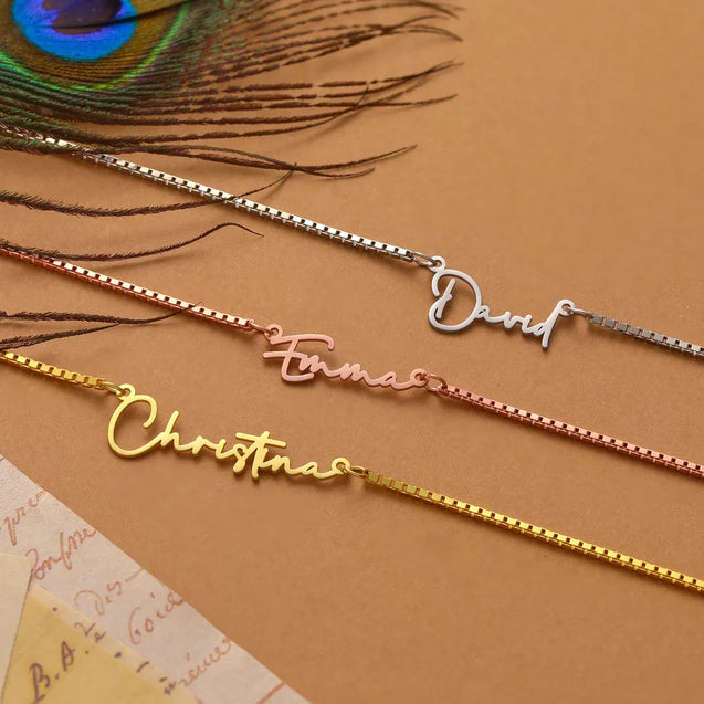 Golden Glow Personalized Name Necklace with Box Chain
