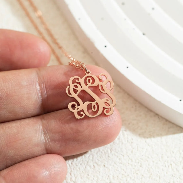 Dainty Custom Monogram Initial Necklace for Women