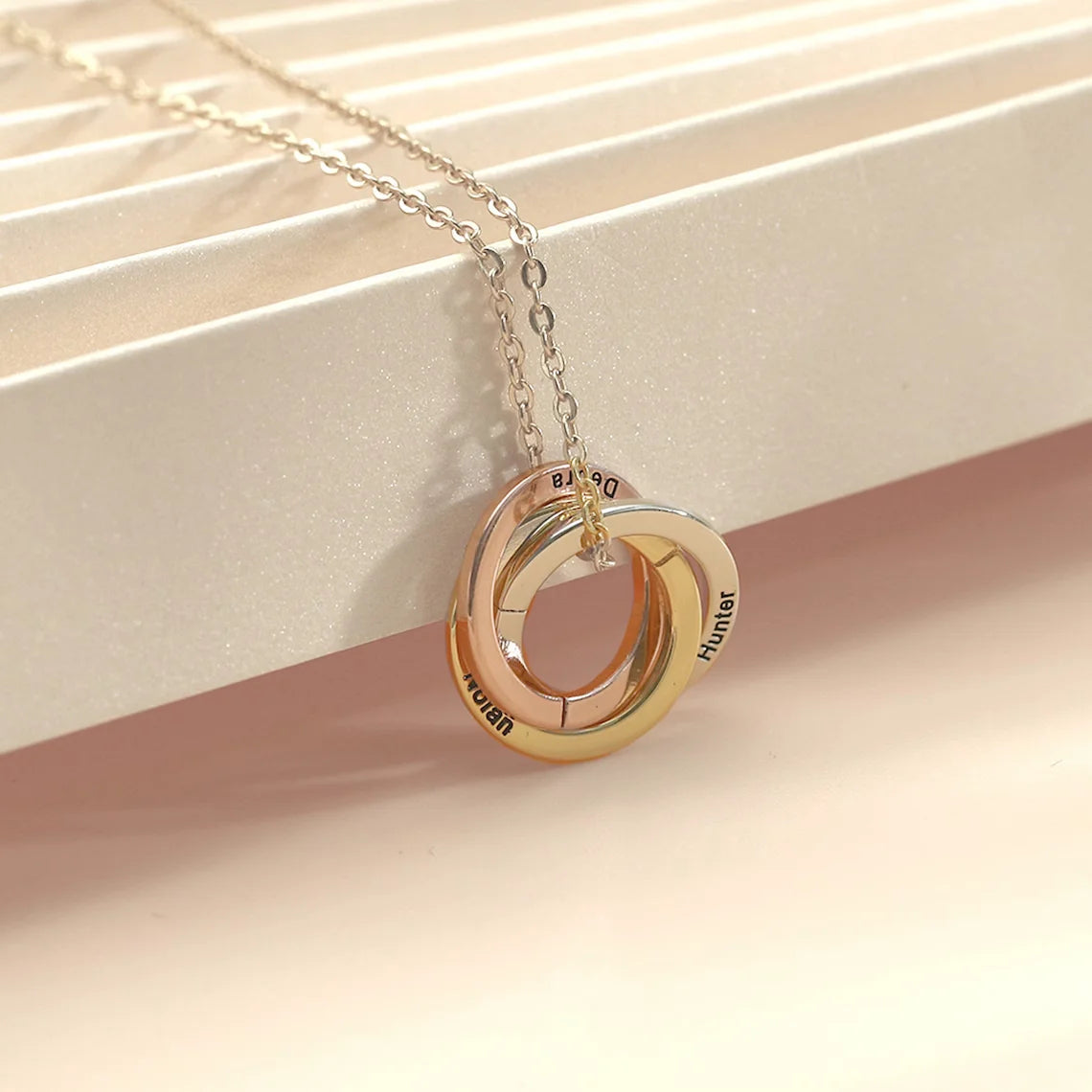 Engraved Family Circle Custom Name Necklace