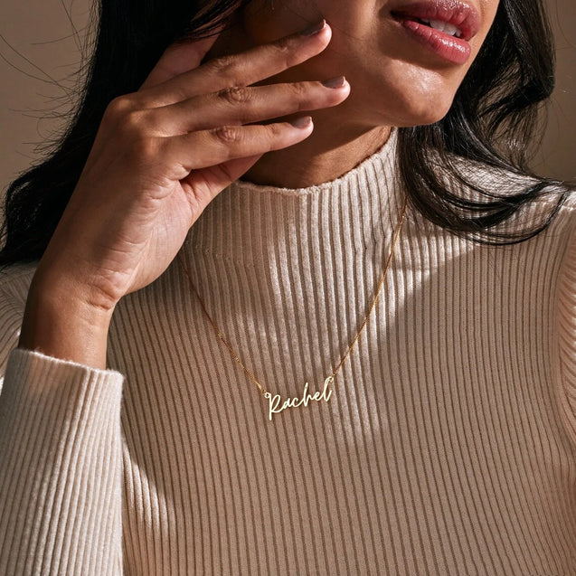 Signature Custom Name Necklace with Box Chain