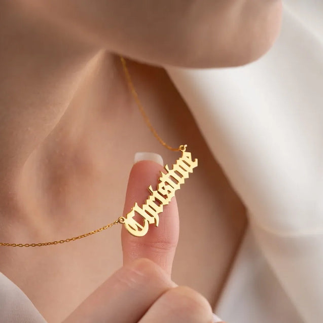 Cursive Charm Name Necklace