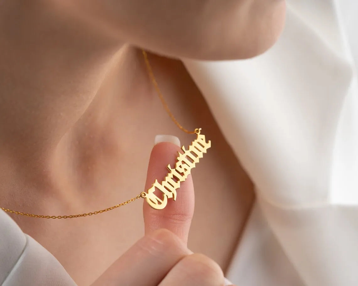 Cursive Charm Name Necklace