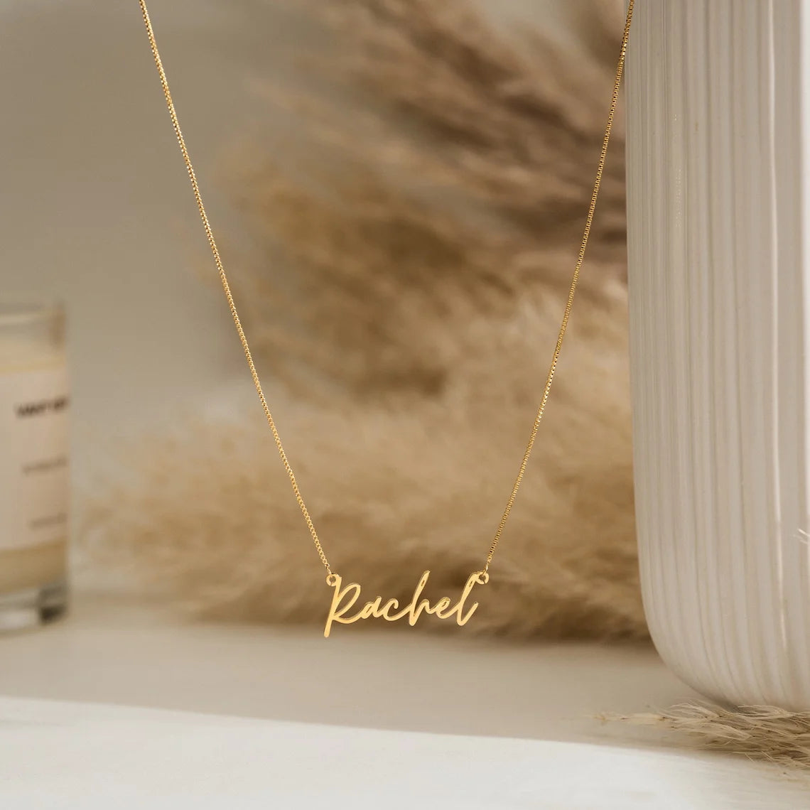 Signature Custom Name Necklace with Box Chain