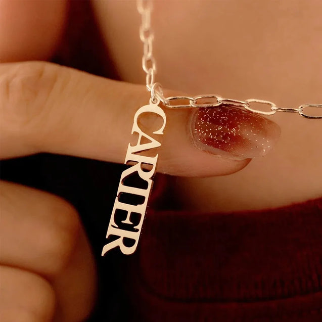 Vertical Custom Name Necklace for Women and Moms