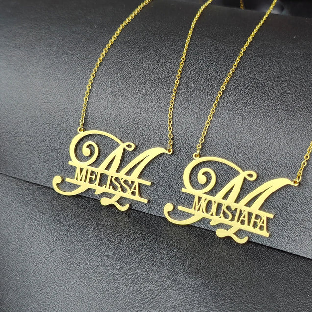 Custom Initial Name Necklace for Men and Women