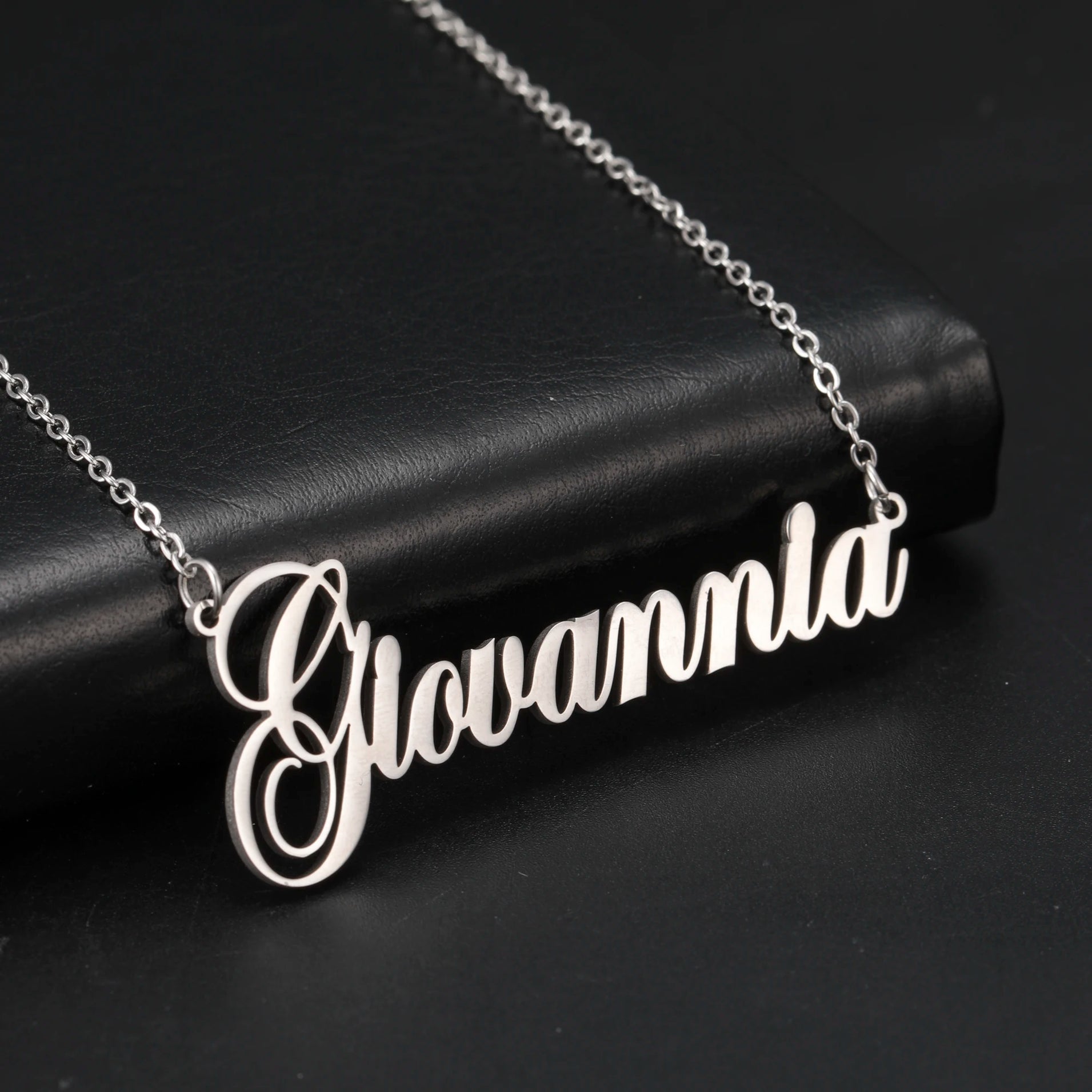 Rectangle Cross Custom Bar Name Necklace
