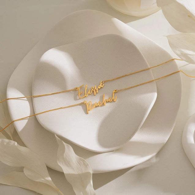 Signature Custom Name Necklace with Box Chain