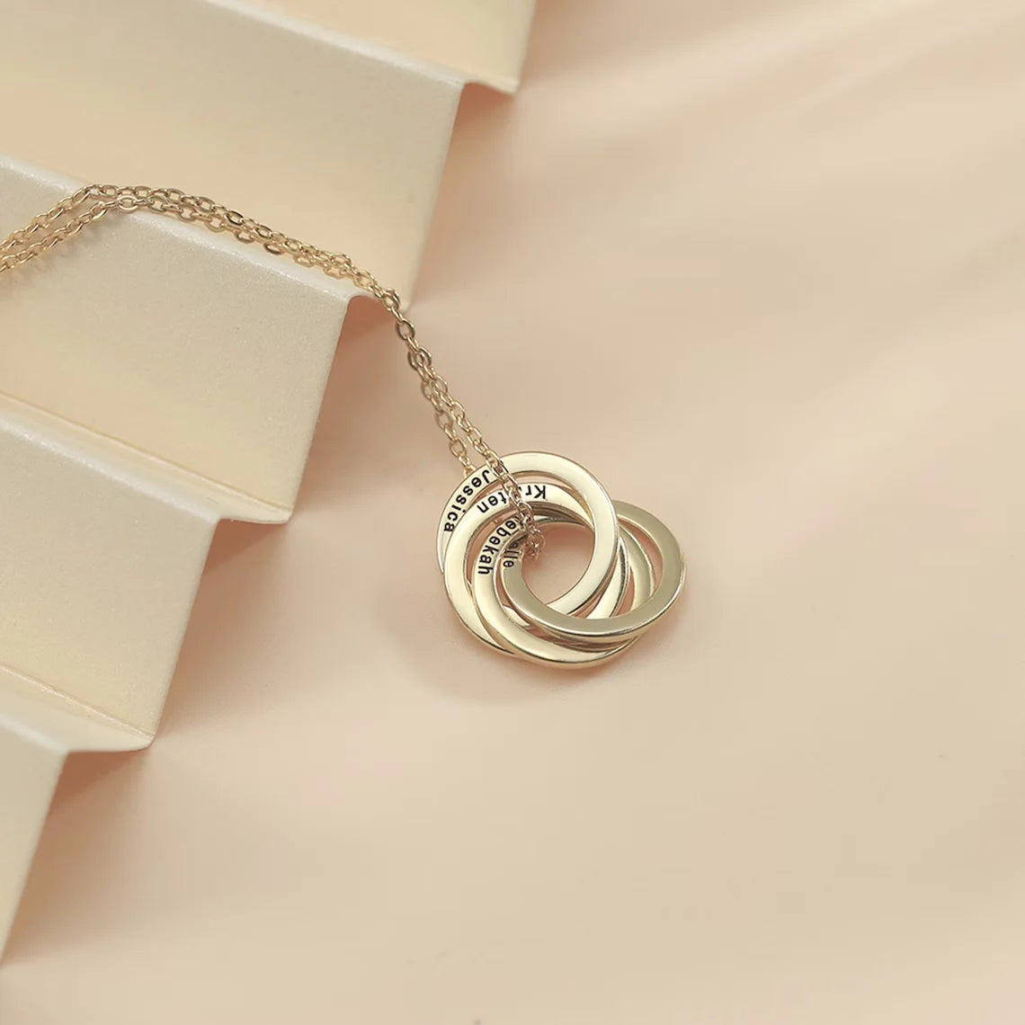 Engraved Family Circle Custom Name Necklace