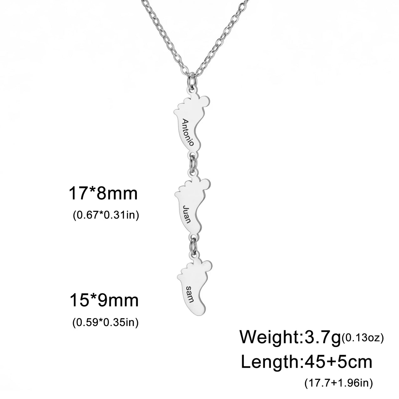 Baby Foot Family Name Necklace
