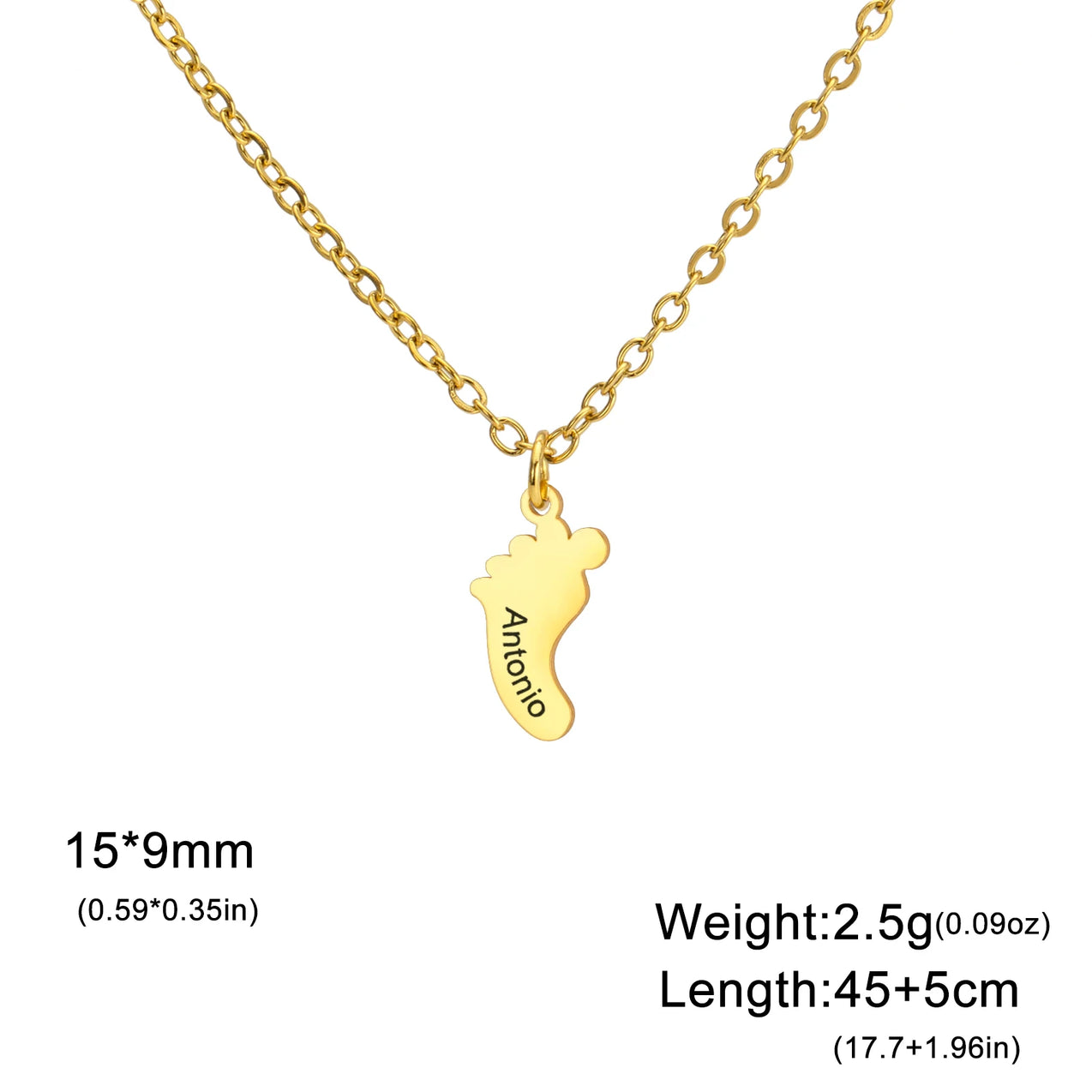 Baby Foot Family Name Necklace