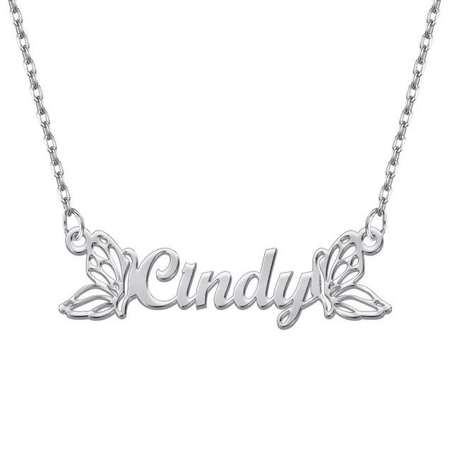 Butterfly Wings Custom Name Necklace