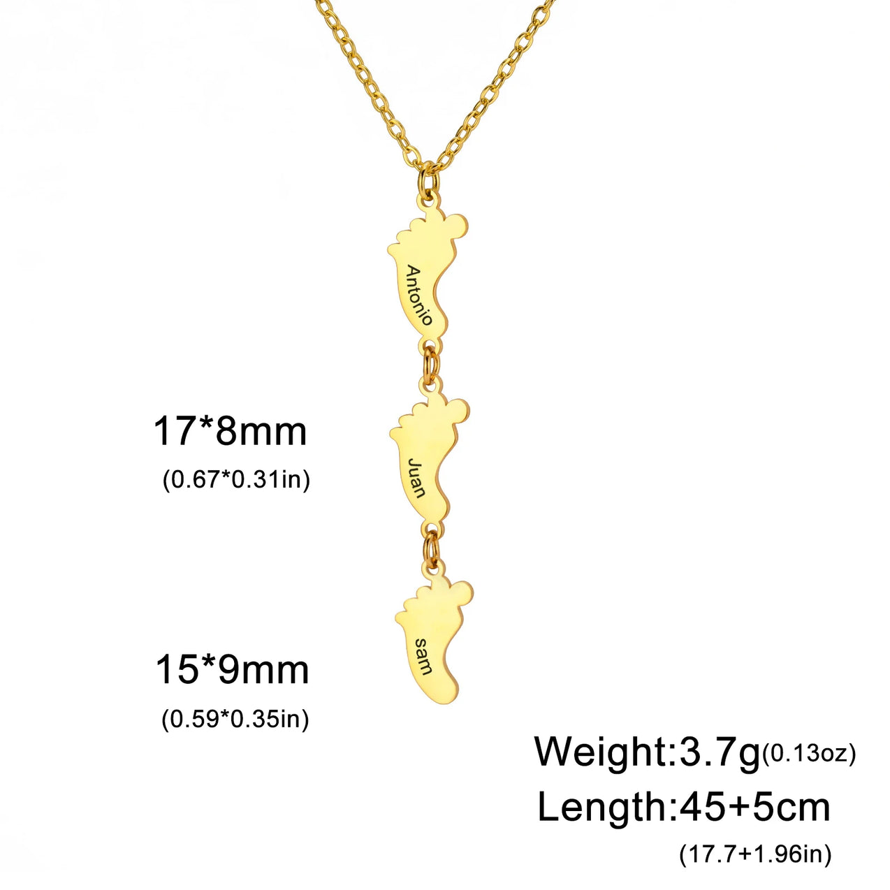Baby Foot Family Name Necklace