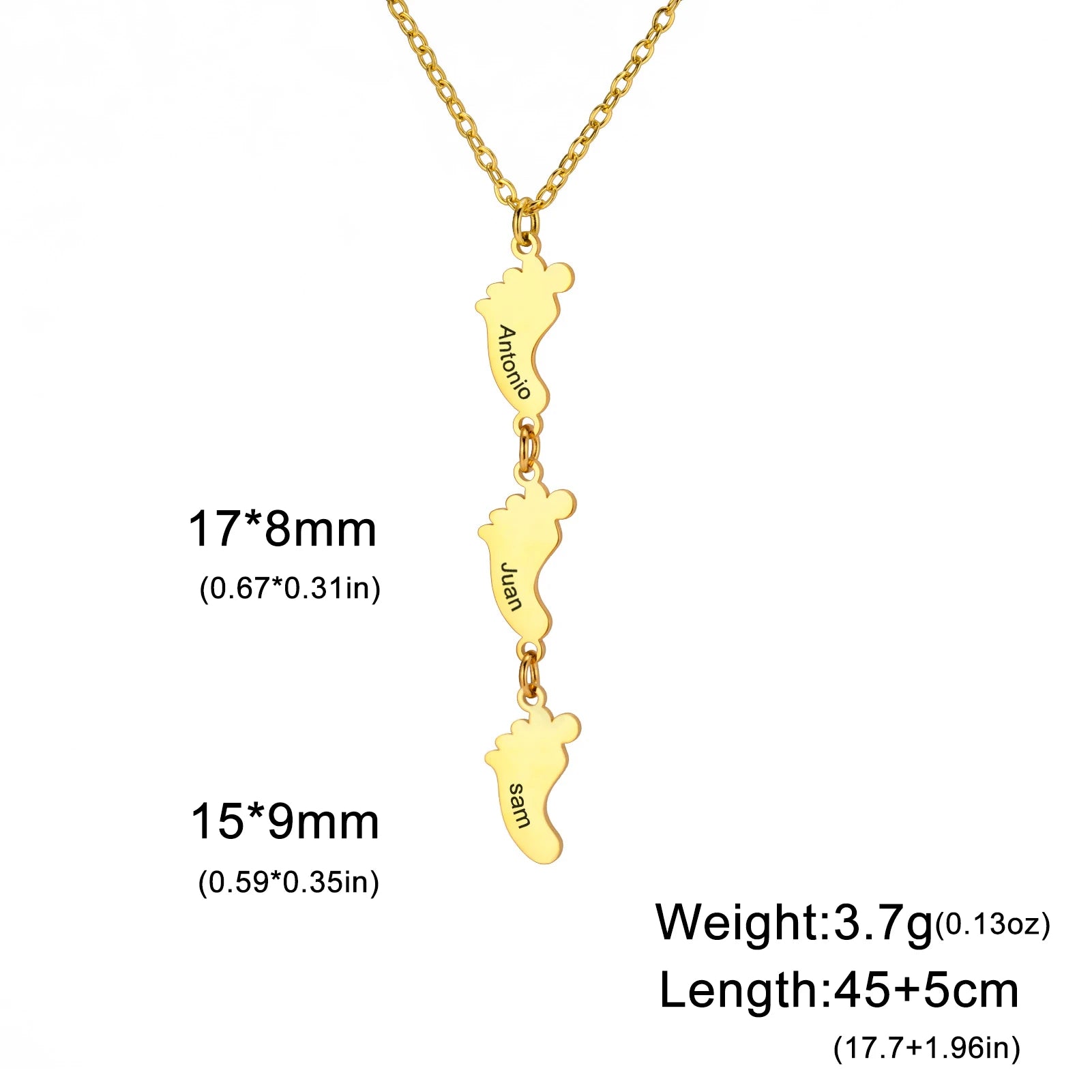 Baby Foot Family Name Necklace