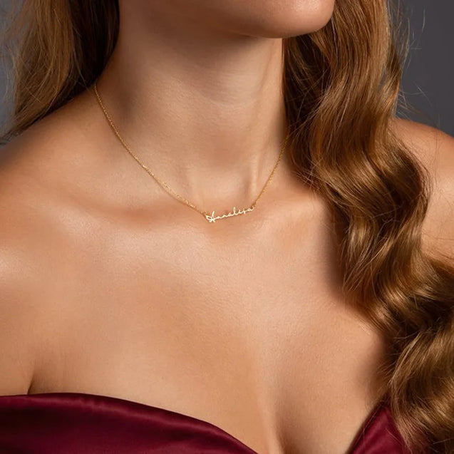 Gold Personalized Name Choker Necklace for Women