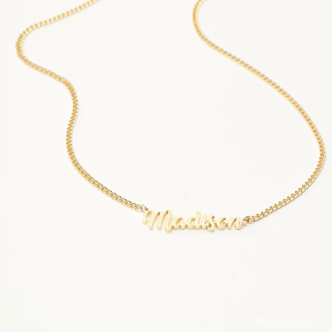 Bold Old English Custom Name Necklace with Cuban Chain