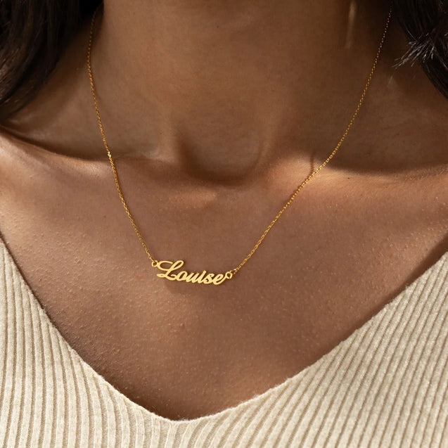 Cursive Charm Name Necklace