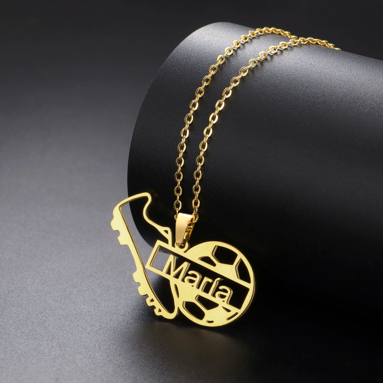 Football Charm Custom Name Necklace