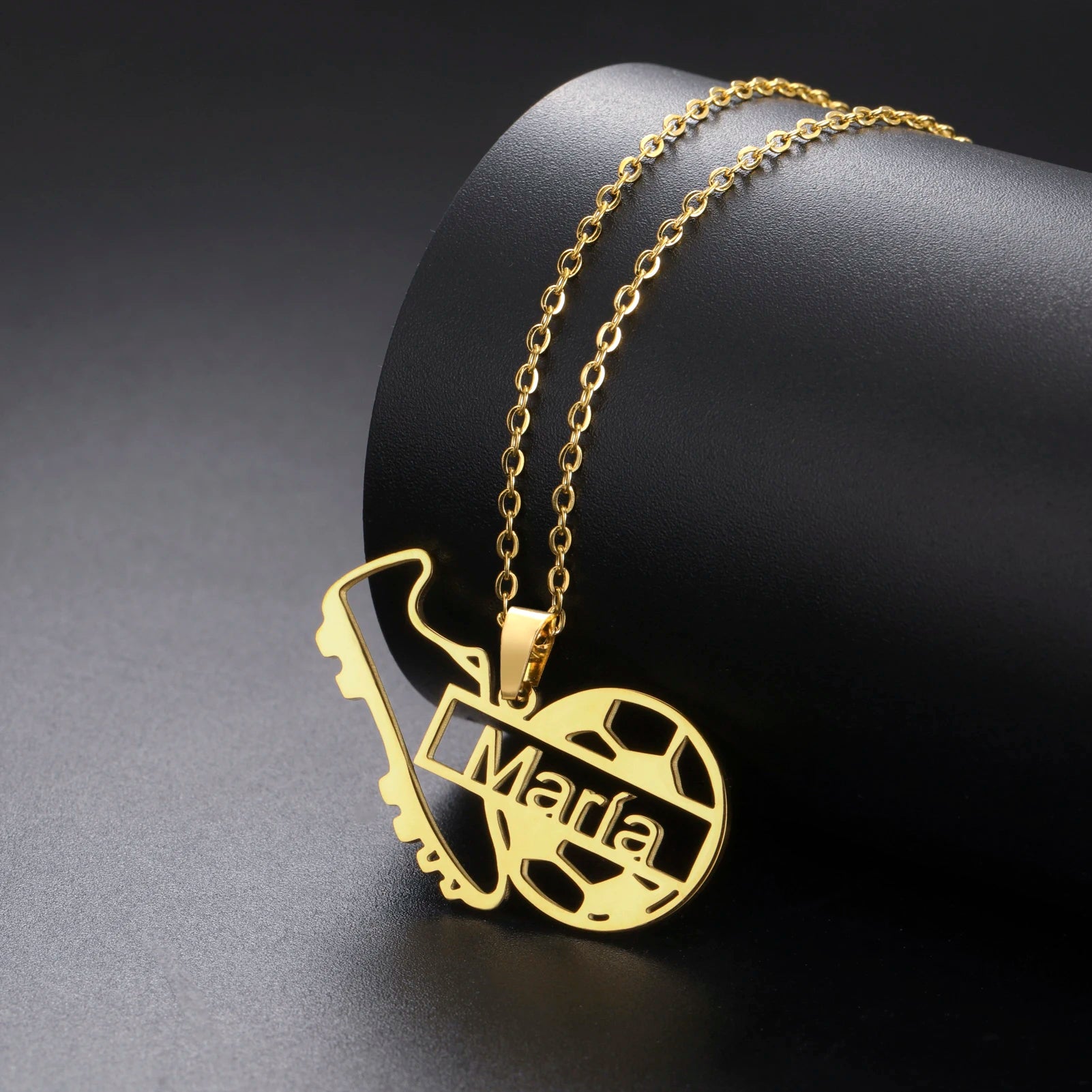 Football Charm Custom Name Necklace