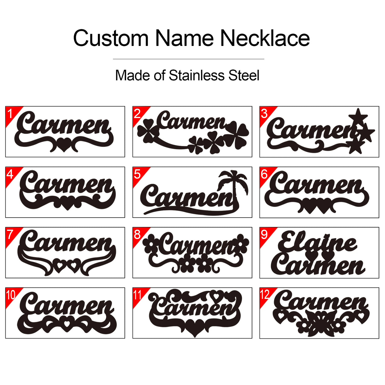 Heart Ribbon Cuban Chain Name Necklace