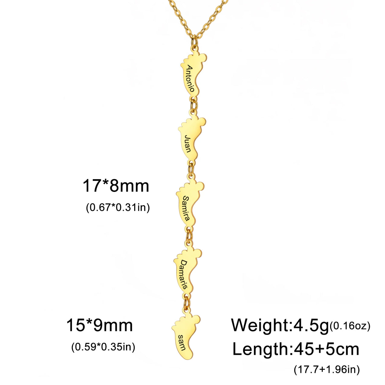 Baby Foot Family Name Necklace