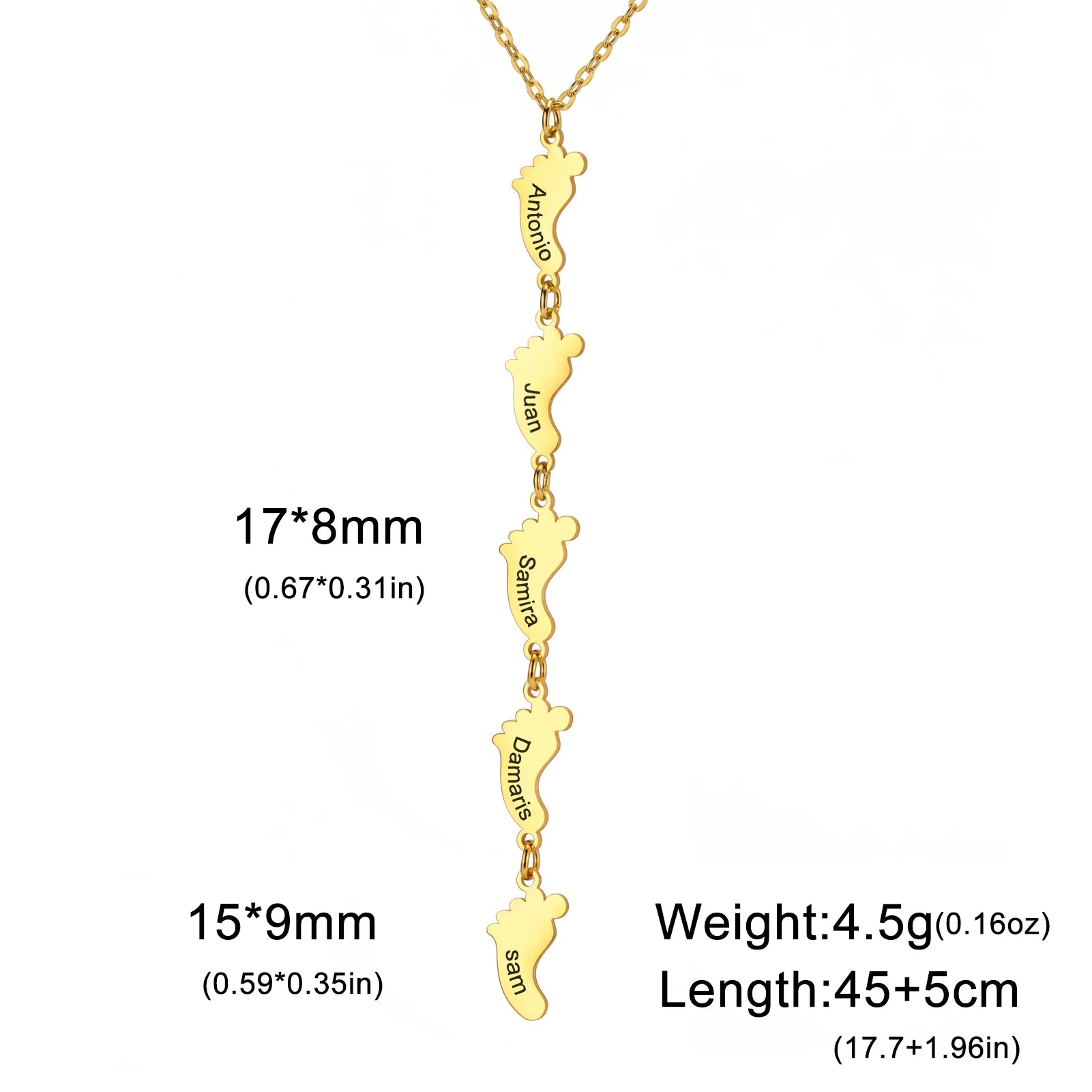 Baby Foot Family Name Necklace