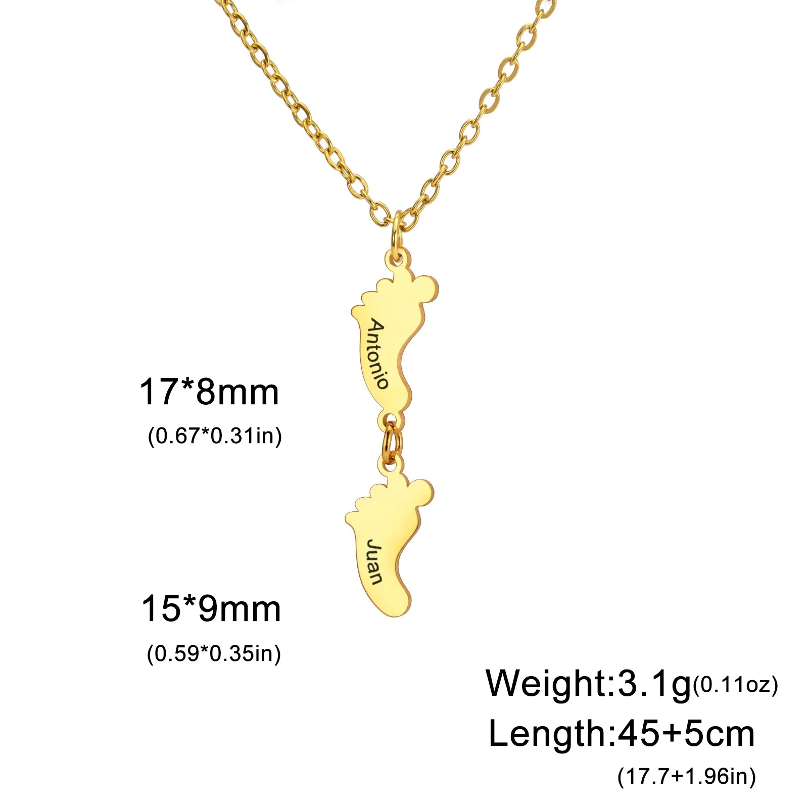 Baby Foot Family Name Necklace