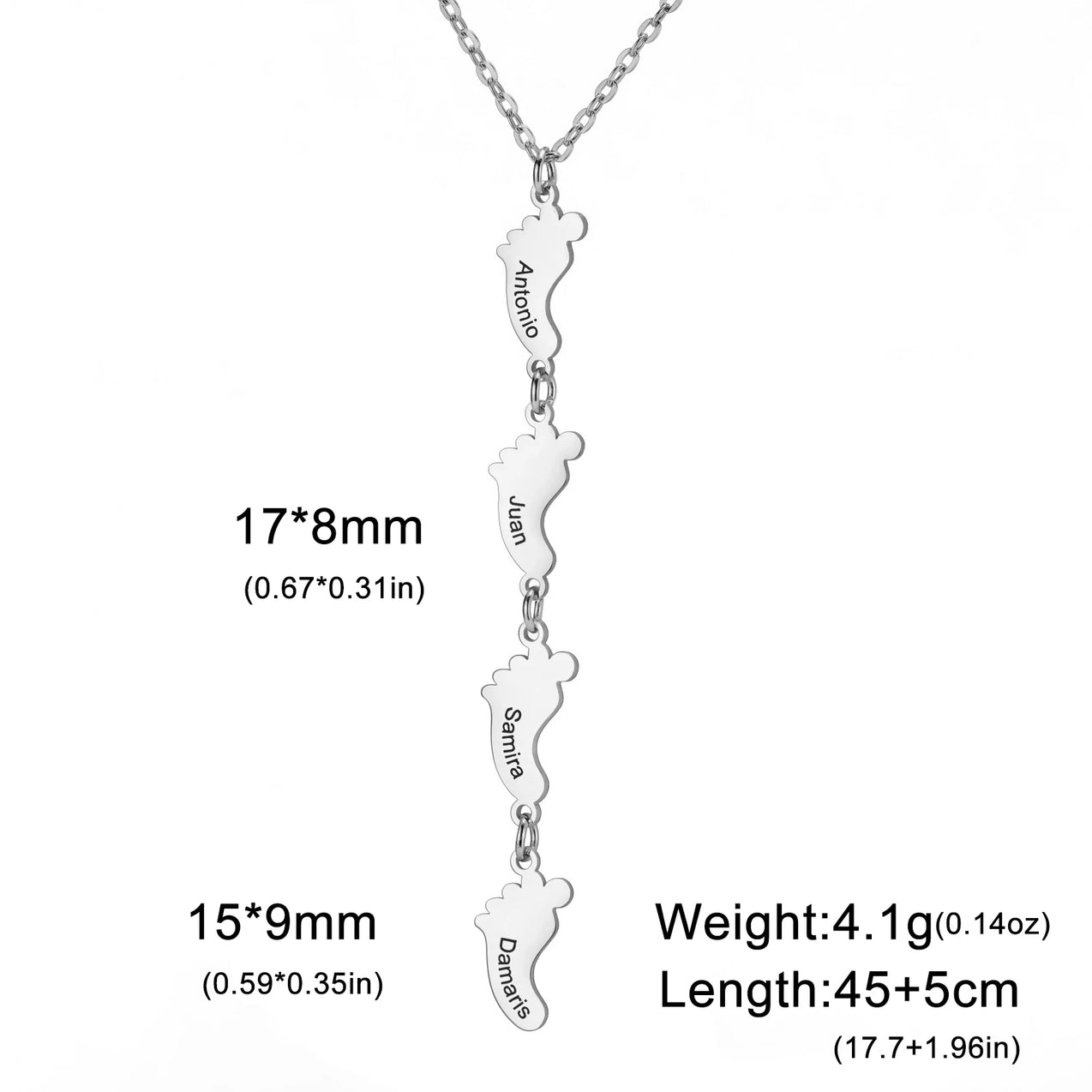 Baby Foot Family Name Necklace