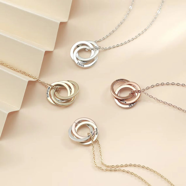 Engraved Family Circle Custom Name Necklace