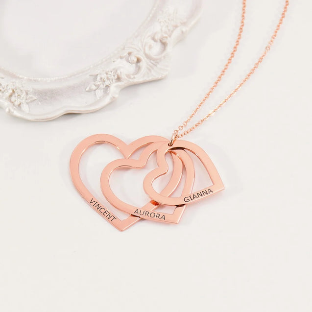 Engraved Heart Custom Name Necklace for Women